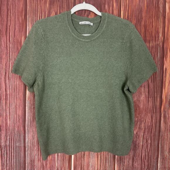 Abercromobie & Fitch Skimming Crew Sweater Tee Sage Green Short Sleeve Size XL - Picture 3 of 6